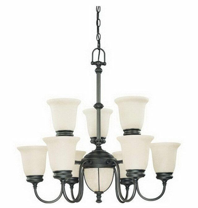 Nuvo Lighting 60-2811 Salem Collection Eleven Light Chandelier in Aged Bronze Finish