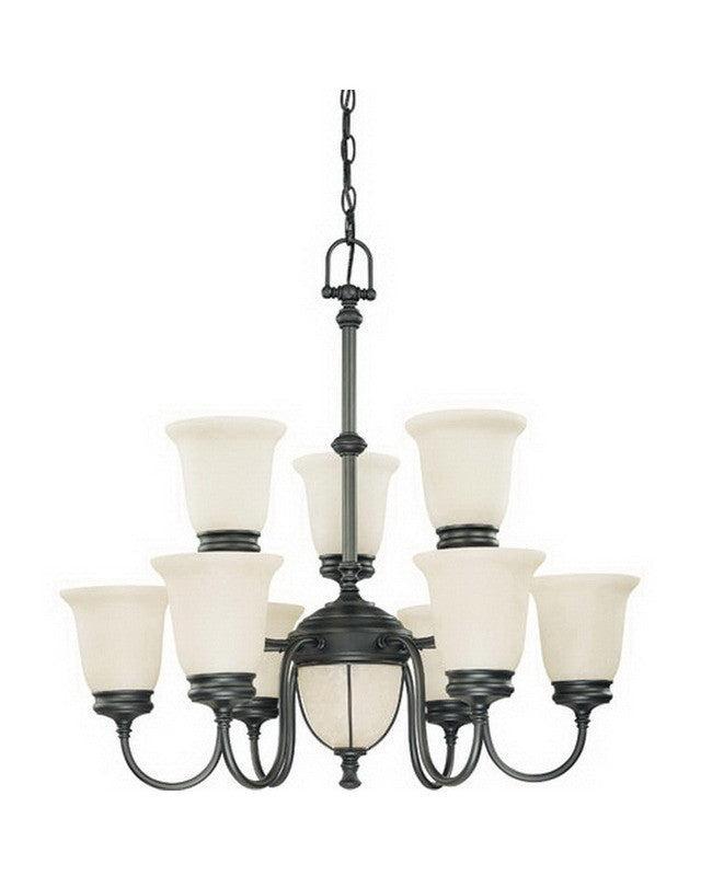Nuvo Lighting 60-2811 Salem Collection Eleven Light Chandelier in Aged Bronze Finish