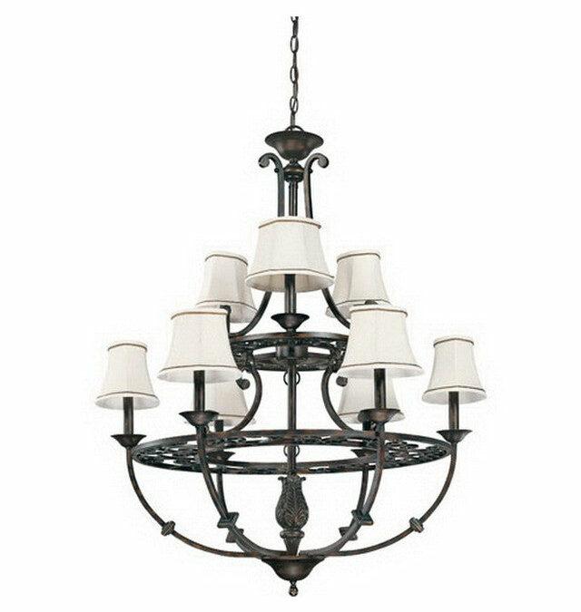 Nuvo Lighting 60-1563 Pickford Nine Light Chandelier in Distressed Bronze Finish