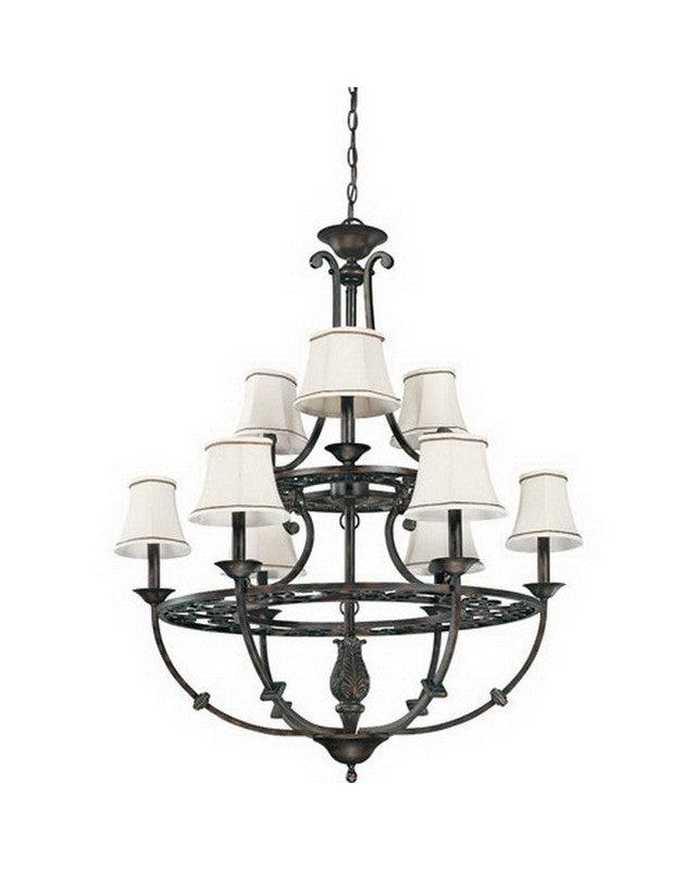 Nuvo Lighting 60-1563 Pickford Nine Light Chandelier in Distressed Bronze Finish