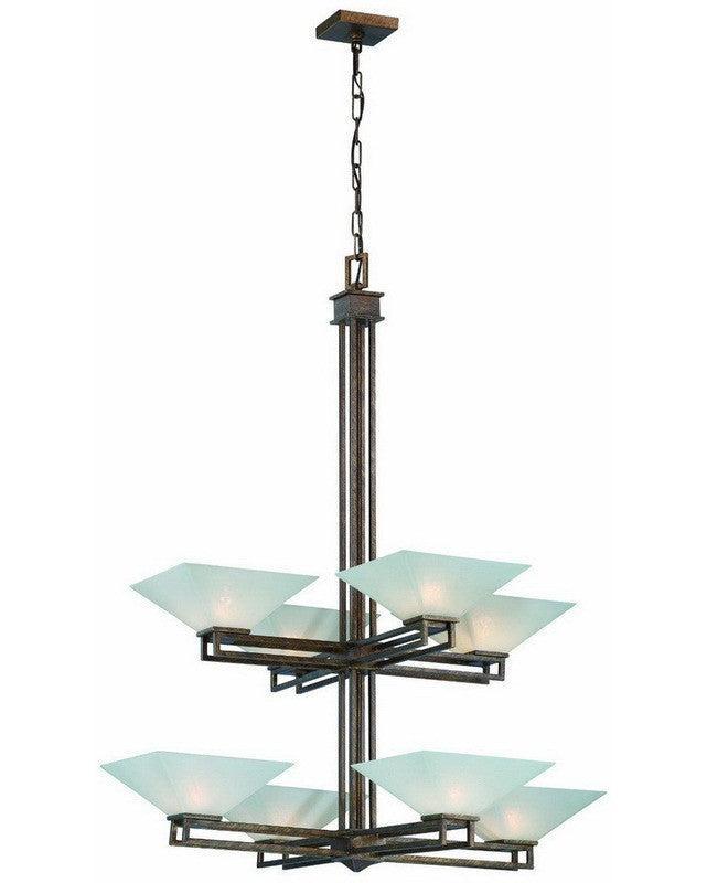Nuvo Lighting 60-4408 Ratio Collection Eight Light Chandelier in Inca Gold Finish