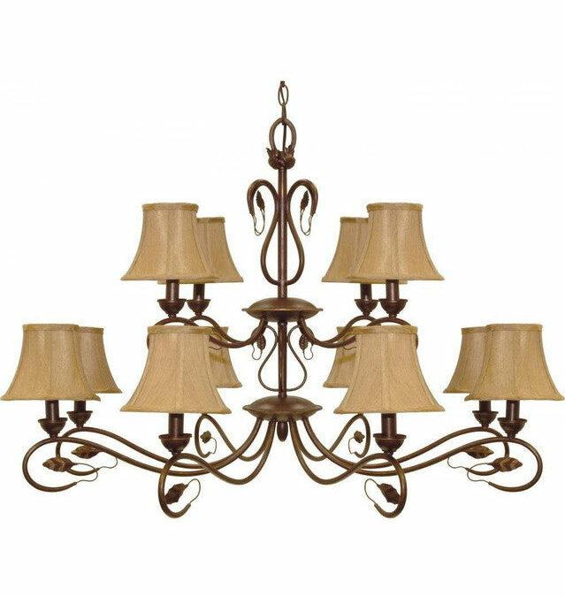 Nuvo Lighting 60-1171 Vine Collection Twelve Light Chandelier in Sonoma Bronze Finish