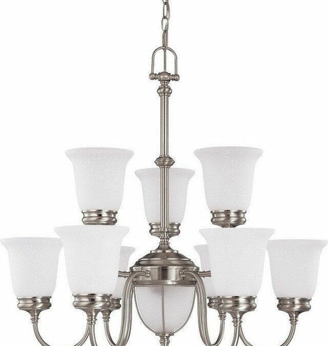 Nuvo Lighting 60-2809 Salem Collection Eleven Light Chandelier in Brushed Nickel Finish