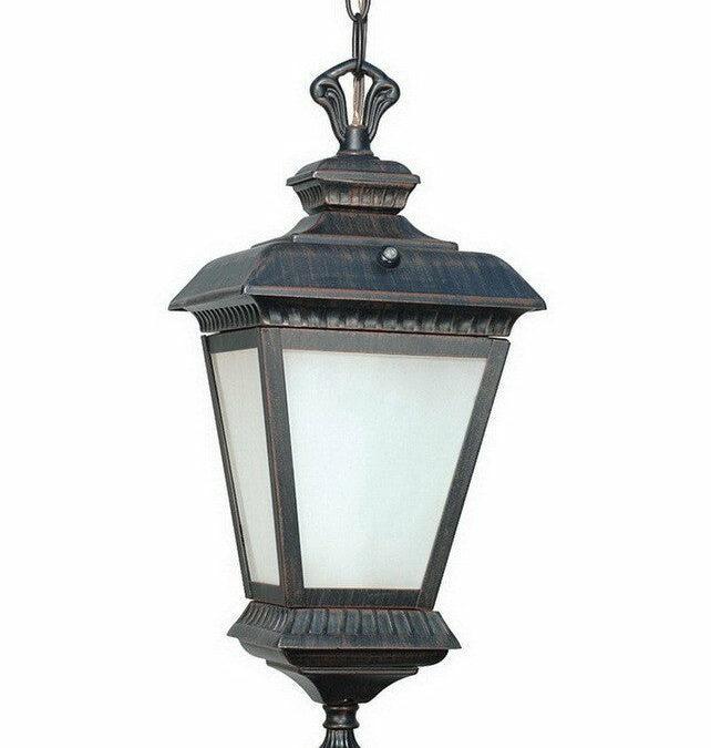 Nuvo Lighting 60-2524 Charter Collection One Light Energy Efficient Fluorescent Exterior Outdoor Hanging Pendant Lantern in Old Penny Bronze Finish