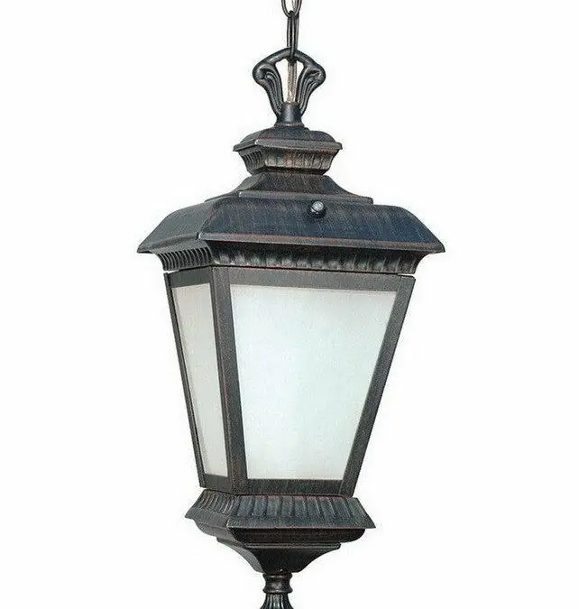 Nuvo Lighting 60-2524 Charter Collection One Light Energy Efficient Fluorescent Exterior Outdoor Hanging Pendant Lantern in Old Penny Bronze Finish