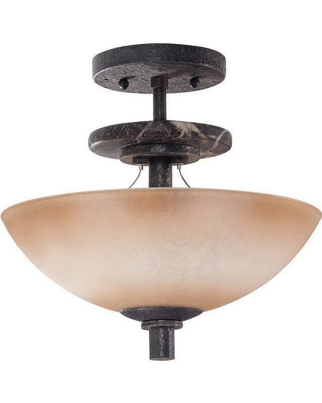 Nuvo Lighting 60-1445 Madison Collection Three Light Semi Flush Ceiling Fixture in Ledgestone Finish