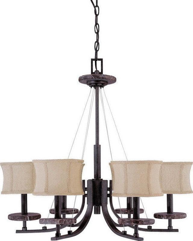 Nuvo Lighting 60-1442 Madison Collection Six Light Chandelier in Ledgestone Finish