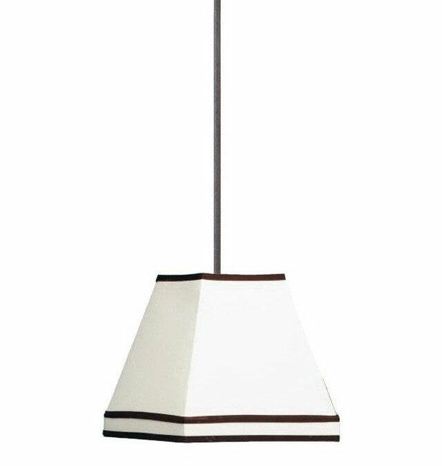 Kichler Lighting SH117938 / F5110-65SW One Light Pendant in Silver Rust Finish with a Fabric Hardback Shade