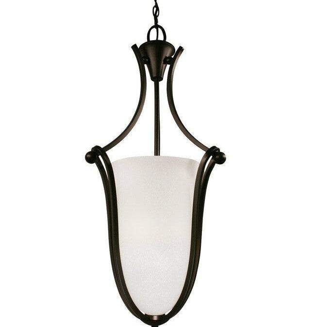 Z-Lite Lighting 317P-32 Three Light Hanging Pendant Chandelier in Bronze Finish