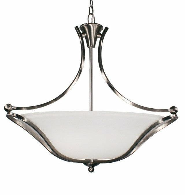 Z-Lite Lighting 316P-28 Three Light Hanging Pendant Chandelier in Brushed Nickel Finish