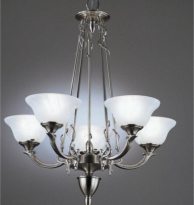 Forecast Lighting F605-40 Indulgence Collection 5 Light Chandelier in Antique Silver Finish