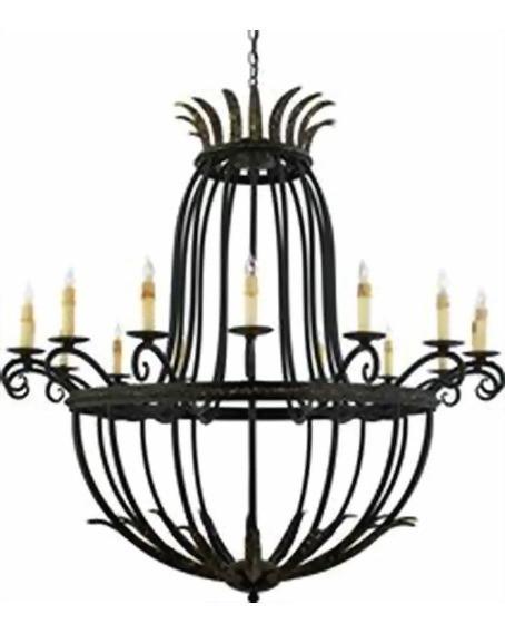 Quoizel Lighting RRF5016 SM Rafaella Collection Sixteen Light Chandelier in Serengeti Black and Mayan Gold Leaf Finish