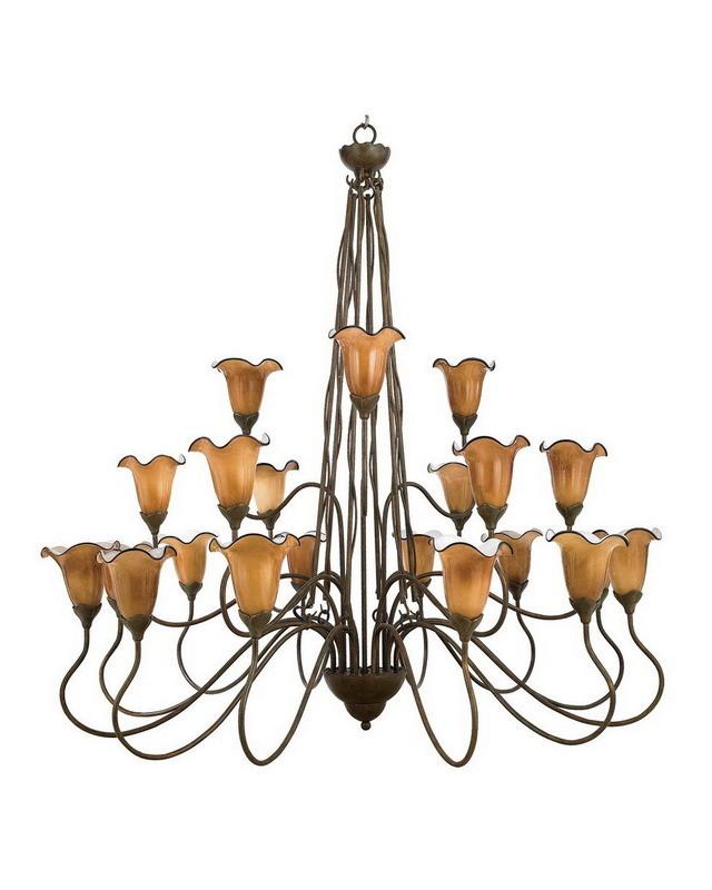 Quoizel Lighting PLX5021MT01 Twenty One Light Three Tier Hanging Chandelier in Mediterranean Patina Finish