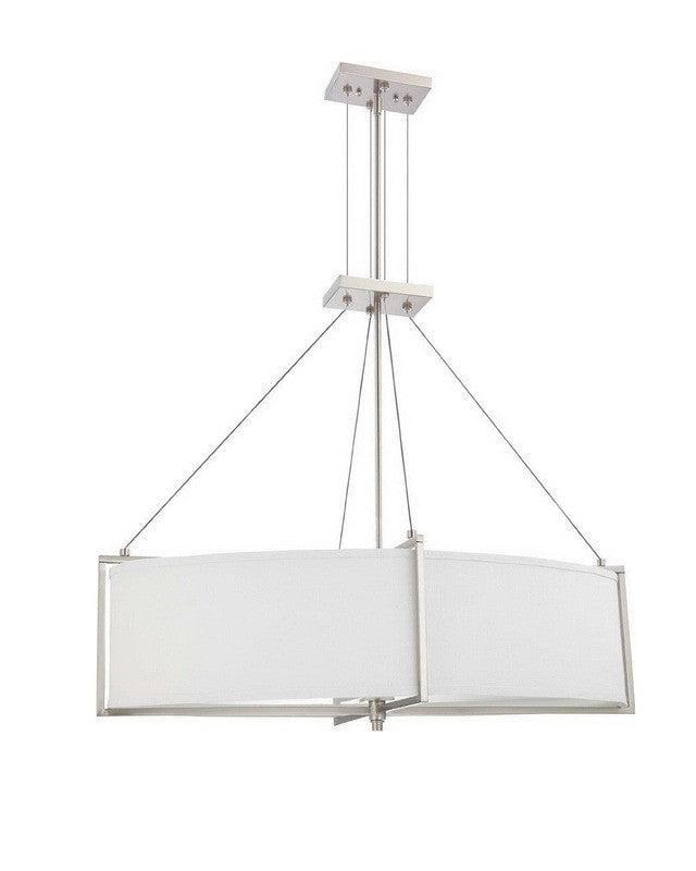 Nuvo Lighting 60-4346 Portia Collection Oval Six Light Energy Star Efficient Fluorescent GU24 Chandelier in Brushed Nickel Finish