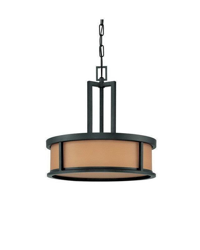 Nuvo Lighting 60-3827 Odeon Collection Four Light Energy Star Efficient Fluorescent GU24 Pendant Chandelier in Aged Bronze Finish