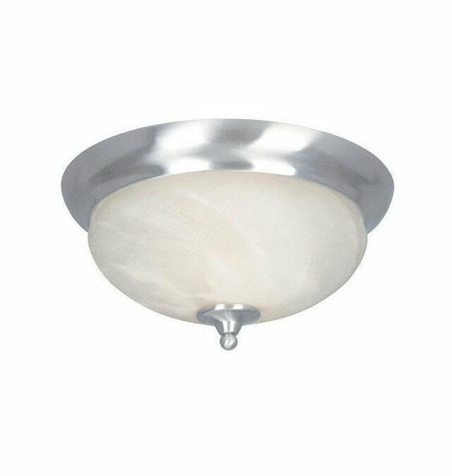 Designers Fountain Lighting 82021 SP Moon Shadow Collection Two Light Flush Ceiling Fixture in Satin Platinum Finish