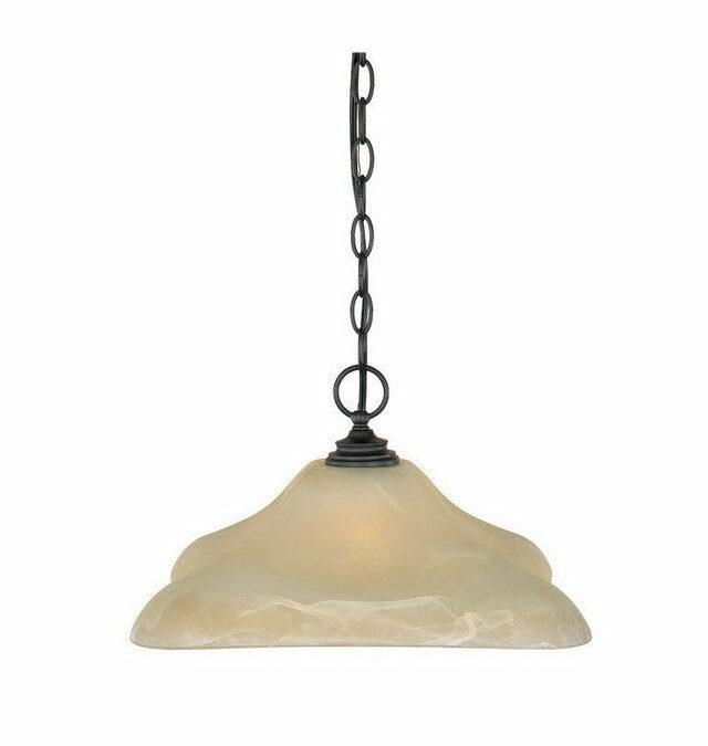 Designers Fountain Lighting 81932 BNB Bella Vista Collection One Light Hanging Pendant in Burnished Bronze Finish