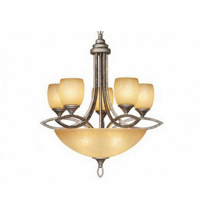 Vaxcel Lighting PC-CHU008 LS Eight Light Chandelier in Lava Stone Finish