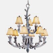 Vaxcel Lighting AS-CHS009 SW Nine Light Aspen Collection Chandelier in Snow Finish