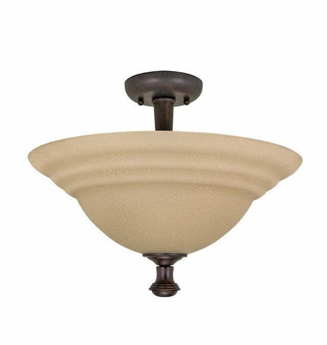 Nuvo Lighting 60-2417 Mericana Collection Two Light Energy Star Efficient Fluorescent GU24 Semi Flush Ceiling Mount in Old Bronze Finish