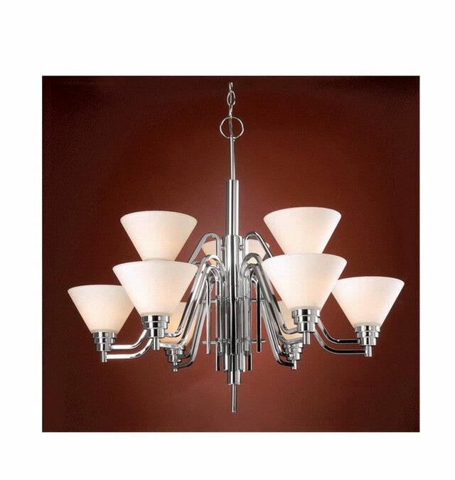 Vaxcel Lighting CH28109 CH Nine Light Chandelier in Polished Chrome Finish
