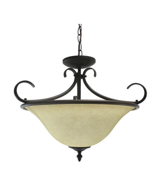 Epiphany Lighting GU102607 ORB Two Light Energy Efficient Fluorescent Pendant Convertible Chandelier, Semi Flush, Pendant in Oil Rubbed Bronze Finish