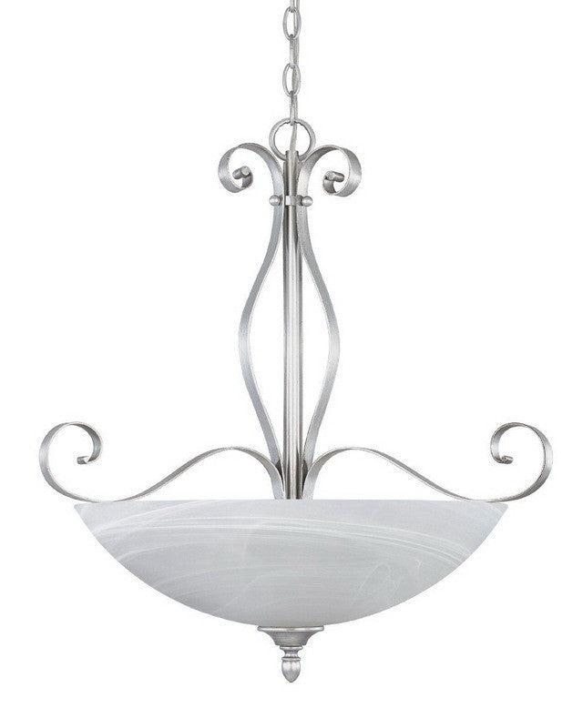 Designers Fountain Lighting 82831 MTP Del Amo Collection Three Light Hanging Pendant Chandelier in Matte Pewter Finish