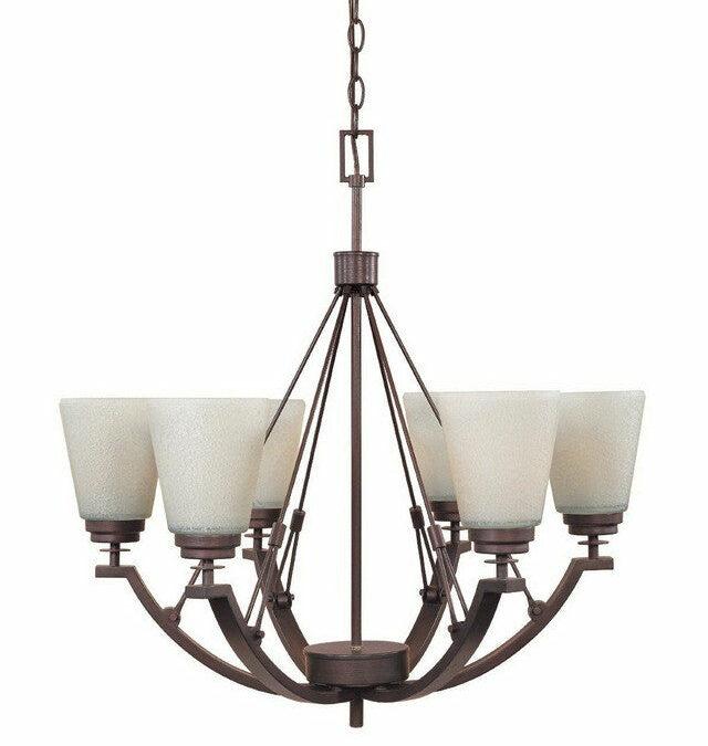 Designers Fountain Lighting 81686 TU Harlow Collection Six Light Hanging Chandelier in Tuscana Bronze Finish