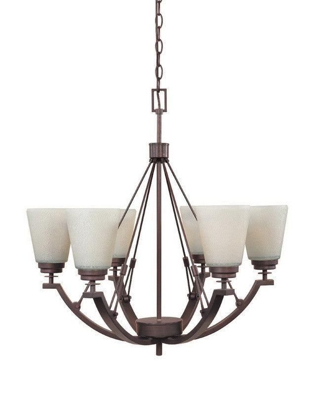 Designers Fountain Lighting 81686 TU Harlow Collection Six Light Hanging Chandelier in Tuscana Bronze Finish