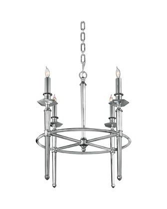 Quoizel Lighting RFV5004 HP Favray Collection Four Light Chandelier in Heritage Silver Plate Finish