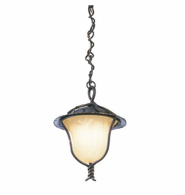 Kalco Lighting 9186 AB One Light Outdoor Exterior Hanging Pendant Lantern in Aged Bronze Finish