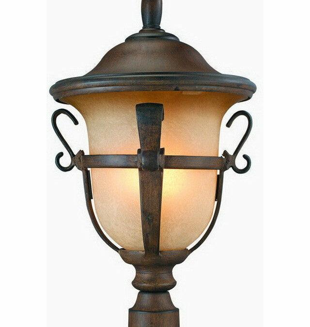 Kalco Lighting 9401 WTPL Energy Efficient Fluorescent Outdoor Exterior Post Lantern in Walnut Finish