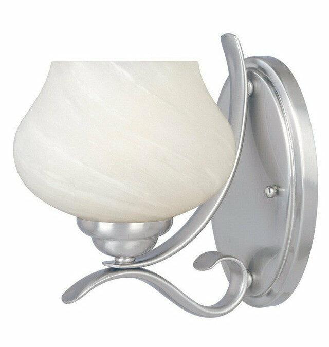 Designers Fountain Lighting 82001 SP One Light Wall Sconce in Satin Platinum Finish