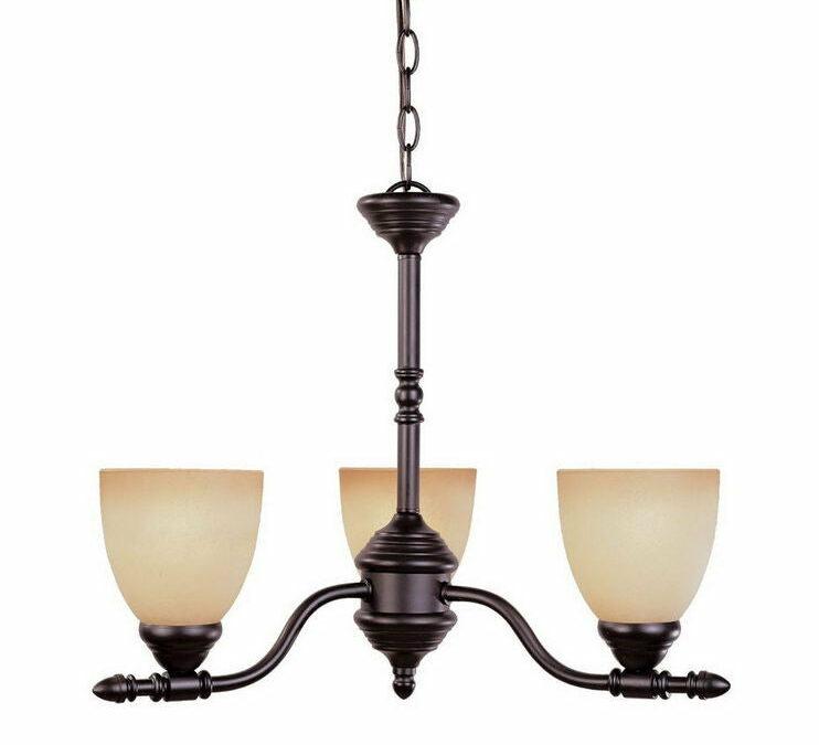 Designers Fountain Lighting 94083 ORB Three Light Hanging Chandelier in Oil Rubbed Bronze Finish