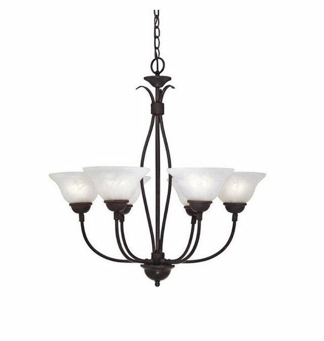 Designers Fountain Lighting 90706 NI Five Light Hanging Chandelier in Natural Iron Finish