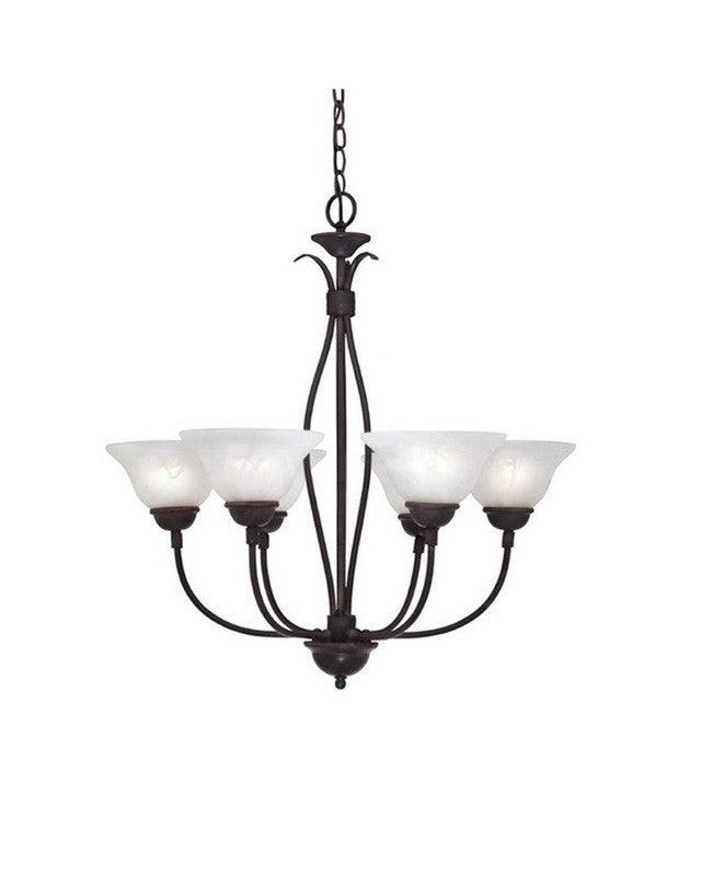 Designers Fountain Lighting 90706 NI Five Light Hanging Chandelier in Natural Iron Finish
