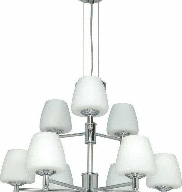 Nuvo Lighting 60-1076 Galileo Collection Nine Light Chandelier in Polished Chrome Finish