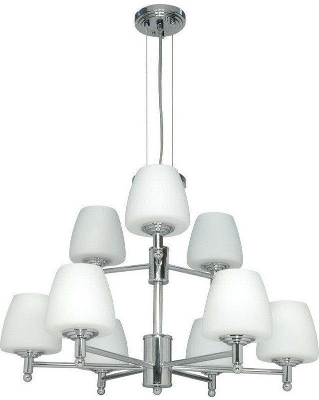 Nuvo Lighting 60-1076 Galileo Collection Nine Light Chandelier in Polished Chrome Finish