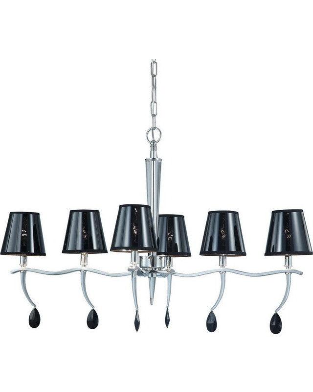Nuvo Lighting 60-4414 Grace Collection Six Light Chandelier in Polished Chrome Finish