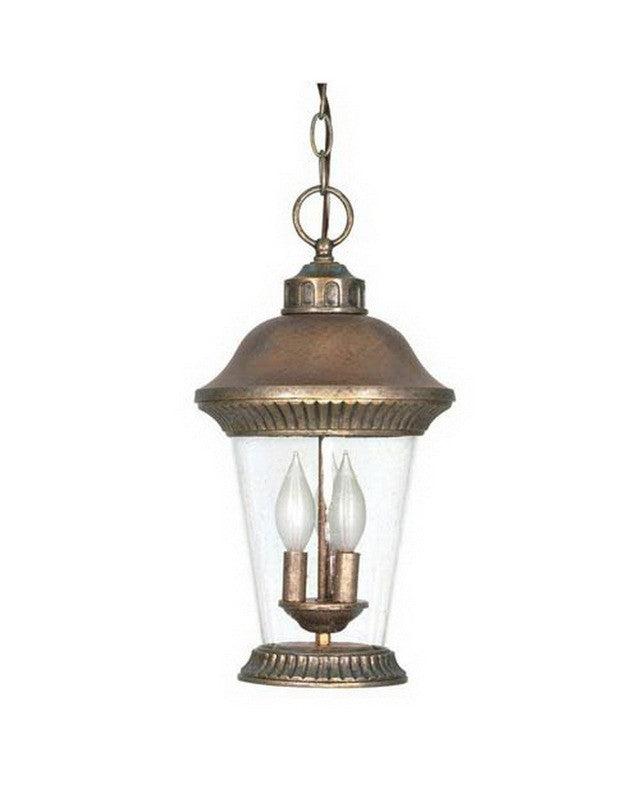 Nuvo Lighting 60-969 Clarion Collection Three Light Exterior Outdoor Hanging Lantern in Platinum Gold Finish