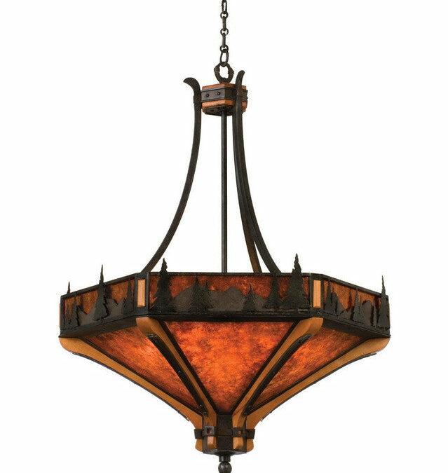 Kalco Lighting 5818 NI Six Light Pendant Chandelier in Natural Iron Finish