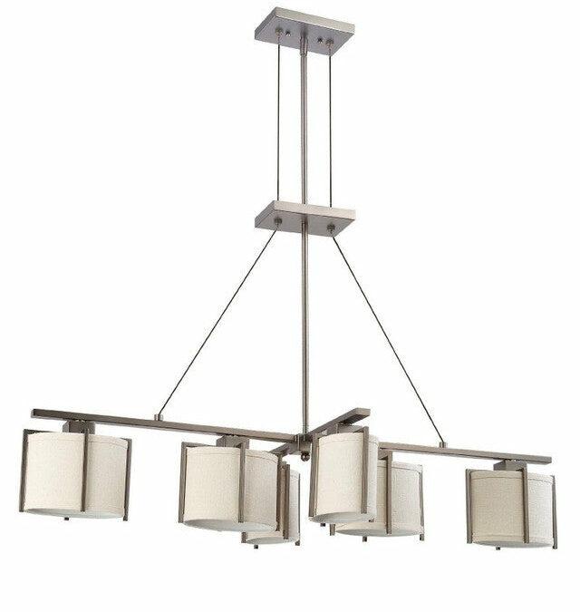 Nuvo Lighting 60-4051 Portia Collection Six Light Energy Star Fluorescent GU24 Island Chandelier in Hazel Bronze Finish
