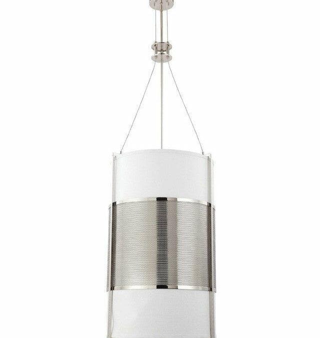 Nuvo Lighting 60-4332 Diesel Collection Six Light Energy Star Efficient Fluorescent GU24 Pendant Chandelier in Polished Nickel Finish