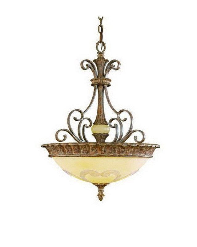 Kichler Lighting 3435 APC Crosswell Collection Three Light Pendant Chandelier in Aged Pecan Finish