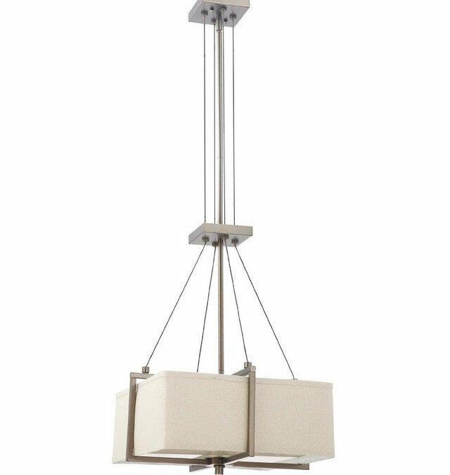 Nuvo Lighting 60-4066 Logan Square Collection Two Light Energy Star Efficient Fluorescent GU24 Pendant Chandelier in Hazel Bronze Finish