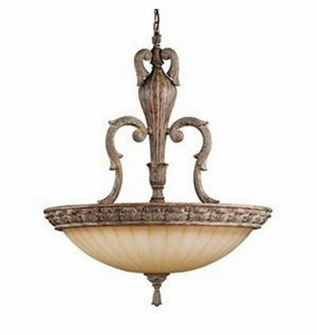 Kichler Lighting 3303 APC Crosswell Collection Six Light Hanging Pendant Chandelier in Aged Pecan Finish