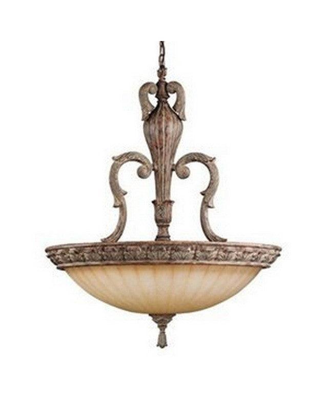 Kichler Lighting 3303 APC Crosswell Collection Six Light Hanging Pendant Chandelier in Aged Pecan Finish