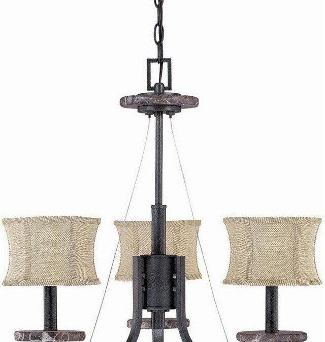 Nuvo Lighting 60-1441 Madison Collection Three Light Chandelier in Ledgestone Finish