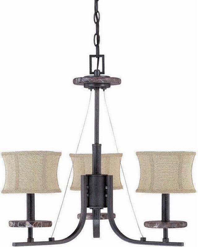 Nuvo Lighting 60-1441 Madison Collection Three Light Chandelier in Ledgestone Finish