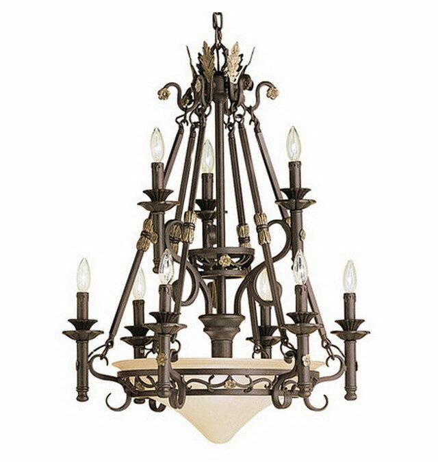 Kichler Lighting 1909 FZ Puerta Collection Twelve Light Chandelier in Fraciscan Bronze Finish
